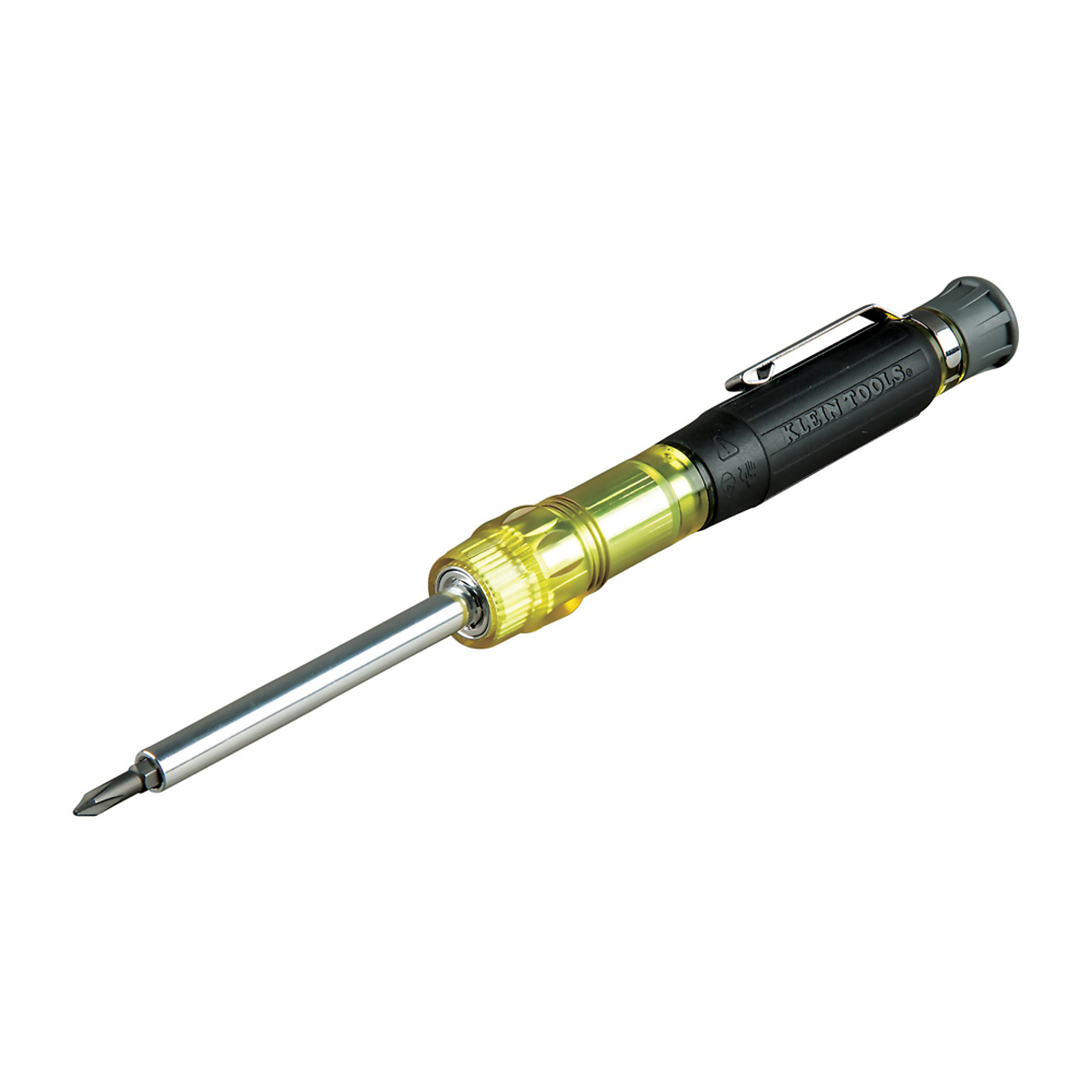 Klein Tools, Multi-Bit Pocket Screwdriver, 4in.-1 Ph, Sl Bits, Model# 32614